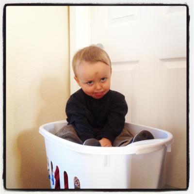 Jean wollte einfach nicht raus kommen! // Jean simply didn't want to get out of the laundry basket!